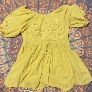 By Together Mustard Embroidered Blouse